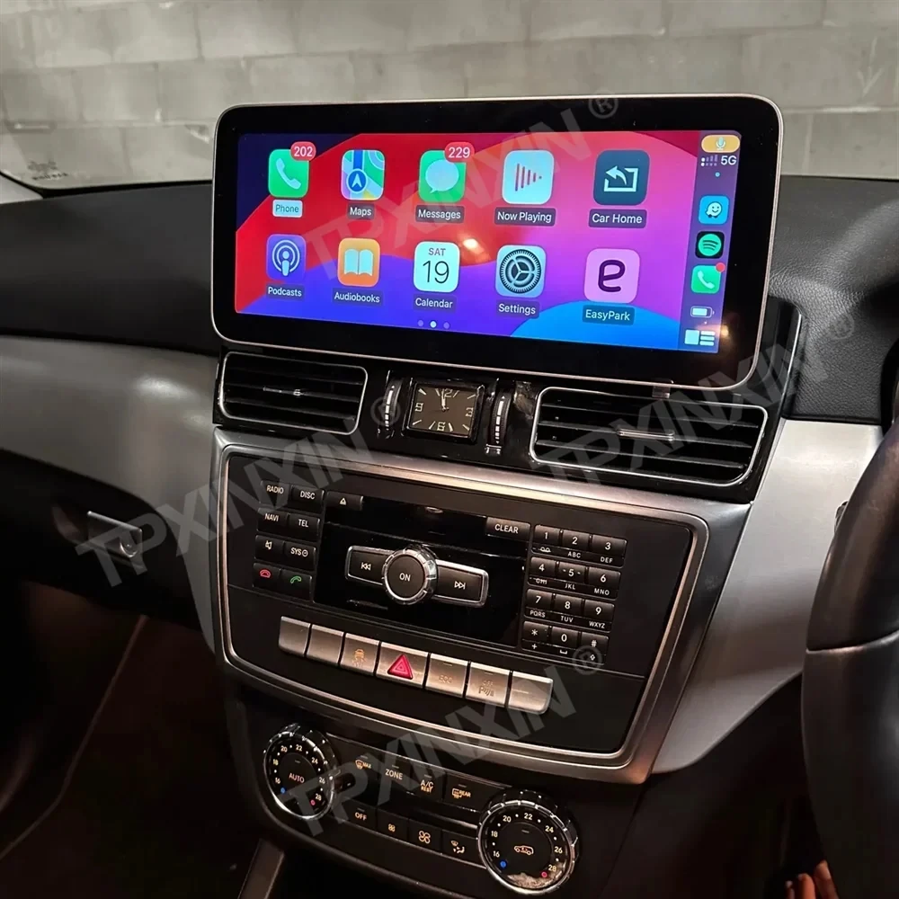 W12.3 ireless Apple CarPlay Android Auto HiCar لبنز ML W166 GL X166 2012 2013 2014 2015 ترقية السيارة الأصلية GPS مرآة الارتباط #2