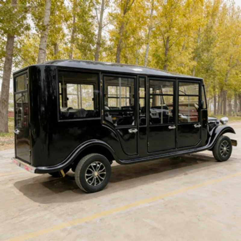Color Customized Electric Tourist Sightseeing Bus Electric Vintage Car With Door Classic Car For Wedding Closed Retro Cars