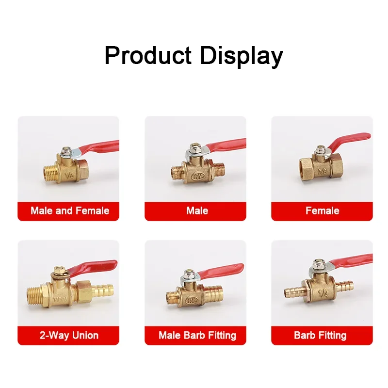 Brass Hose Barb Ball Valve 1/4
