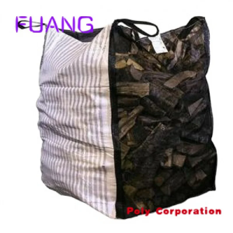 Custom  Norway high UV 180kly 40L 60L 80L1000L 1500L  virgin pp leno circular fire wood  Kinding Firewood Packing Mesh  sack Bag