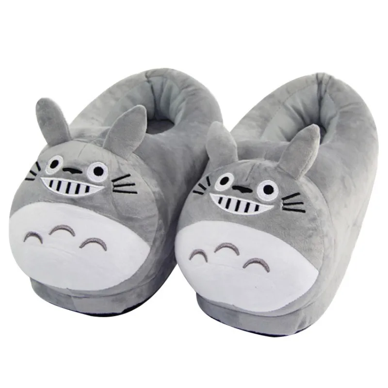 

My Neighbor Totoro Pattern Ultra Soft Fluffy Fleece Wrap Foot Slippers Couple Thermal Non-slip Warm Household Indoor Slippers