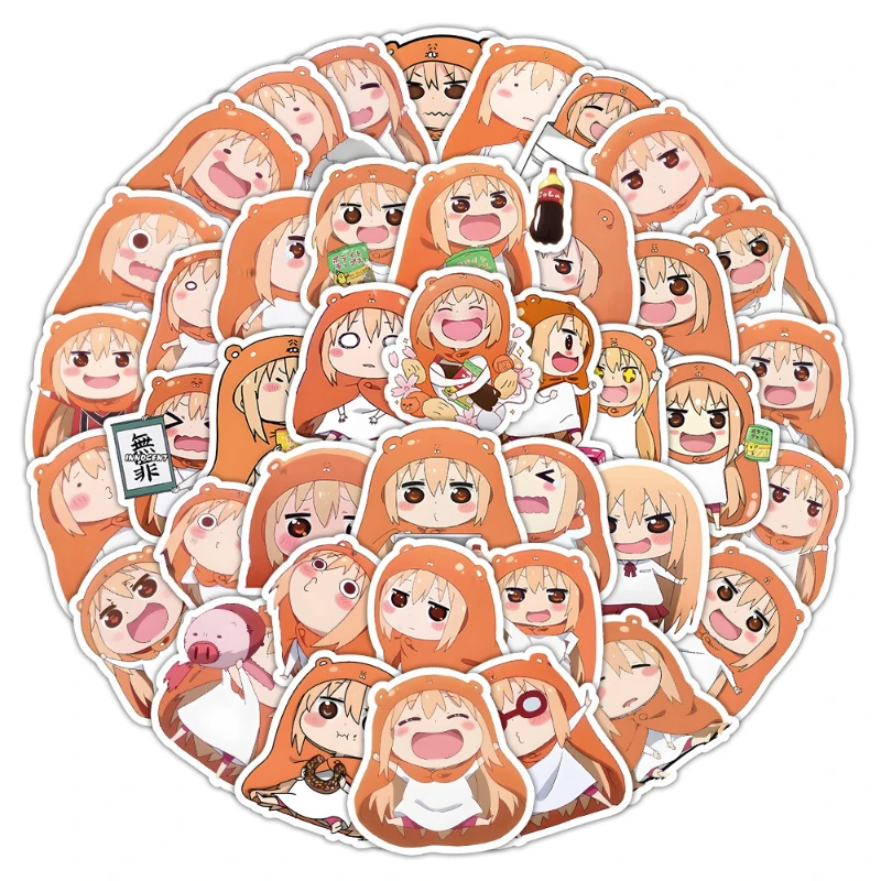 Imagem -05 - Doma Umaru Japanese Comics Adesivo Copo de Água Periférico Bonito Manual de Bagagem Decoração Desktop Etiqueta Impermeável 63 Pcs 30 Pcs 10 Pcs