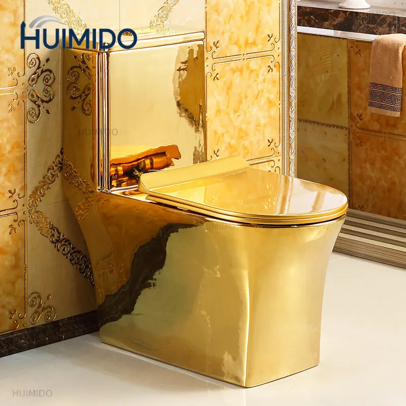 Household creative European flush toilet bar golden toilet super swirl siphon water-saving deodorant color toilet