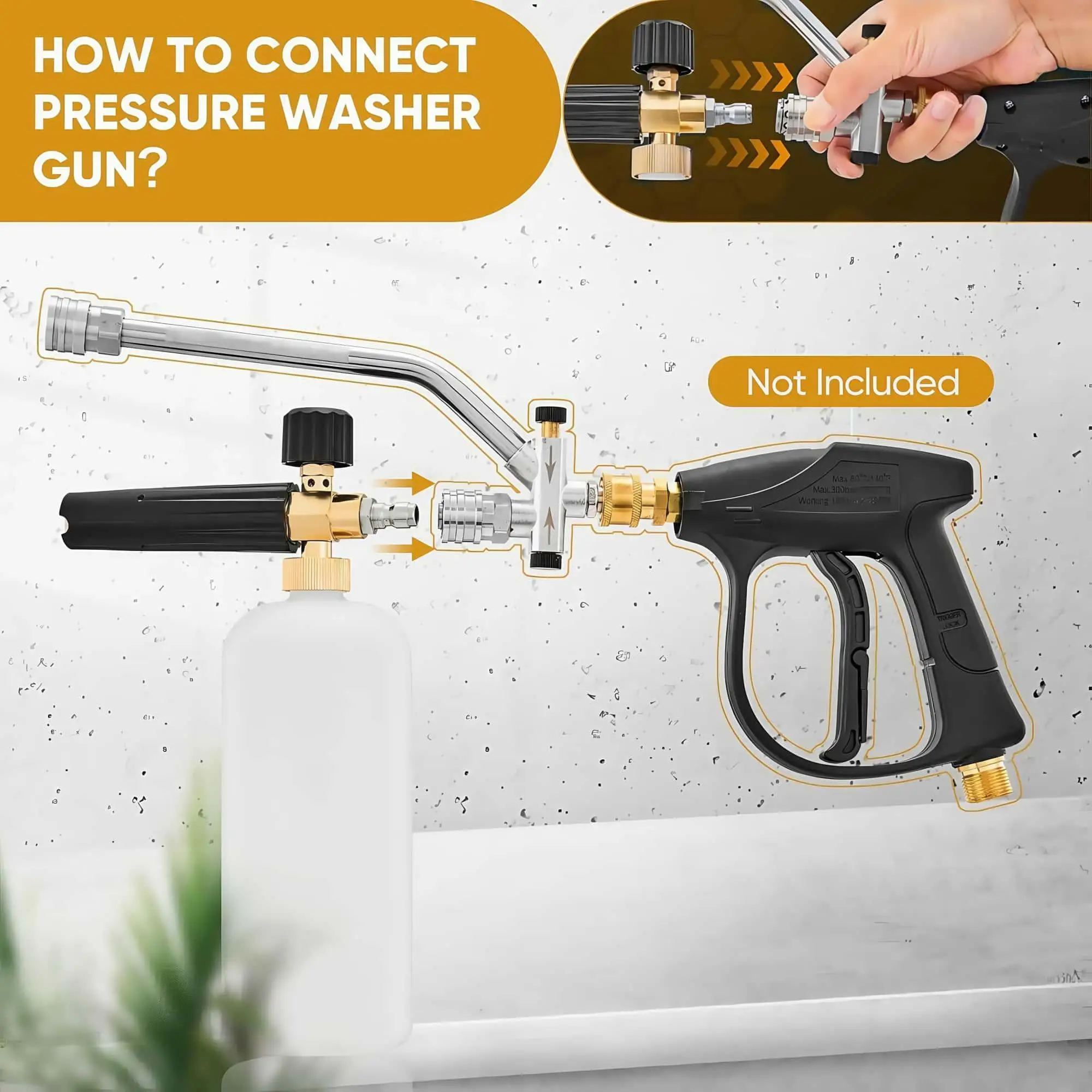 

Быстросъемный регулируемый пистолет-распылитель для пены для мойки автомобилей 1/4 — с 5 разноцветными насадками, несколькими режимами (пенопластовая пушка, инжектор). автомойка