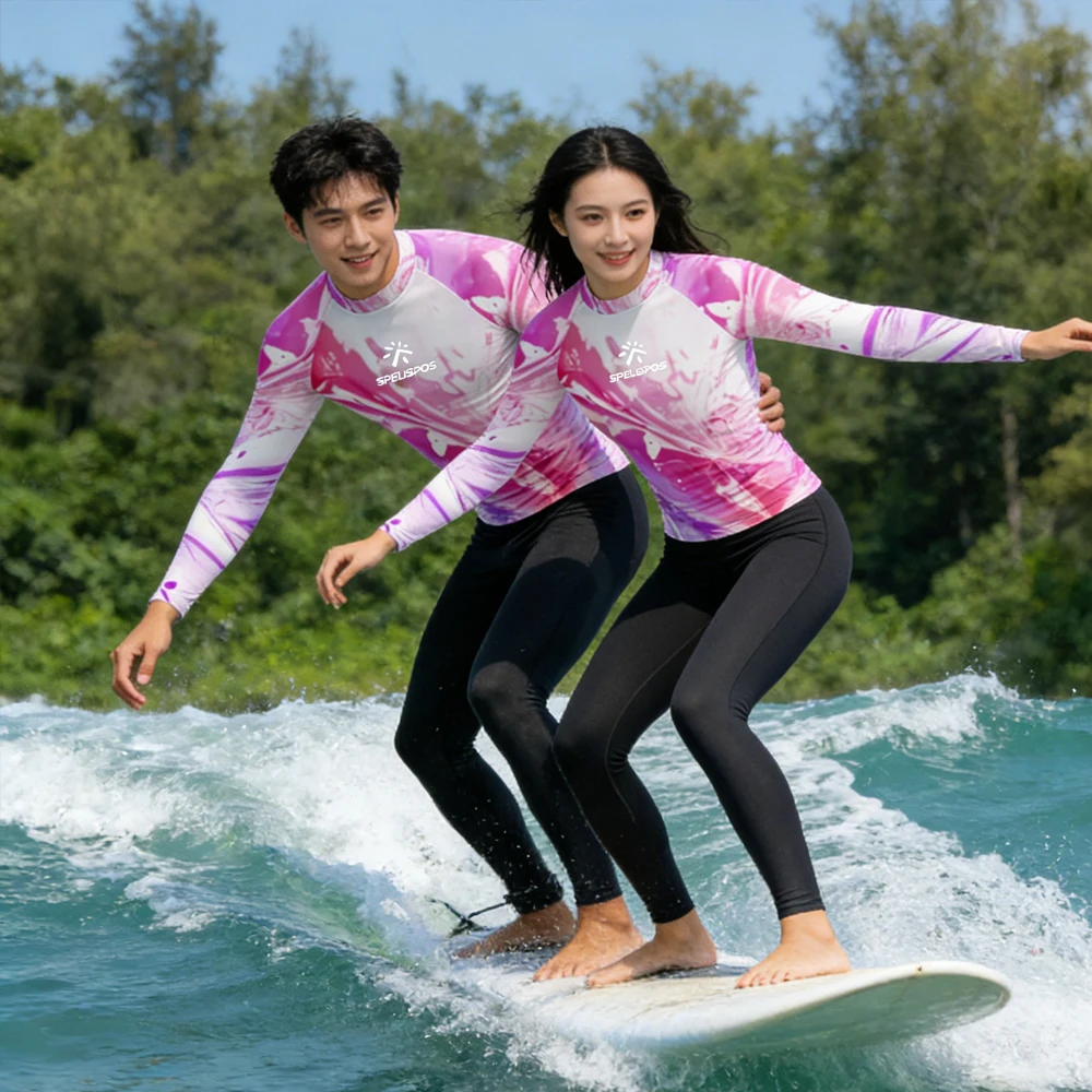 

Long Sleeve Rash Guard Men's and Women's Surfing Clothing Swimming Beachwear Breathable Surf Clothes for Water Sport Touring