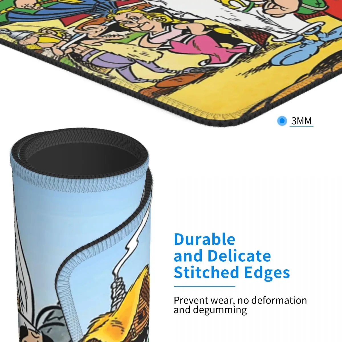 แผ่นรองเมาส์อัสเตอริกซ์และโอบีเล็กซ์ โดกมาติกส์แผ่นรองเมาส์คีย์บอร์ดคอมพิวเตอร์แผ่นรองเมาส์สำหรับเล่นเกมแล็ปท็อปโต๊ะทำงานแผ่นรองโต๊ะสำนักงาน