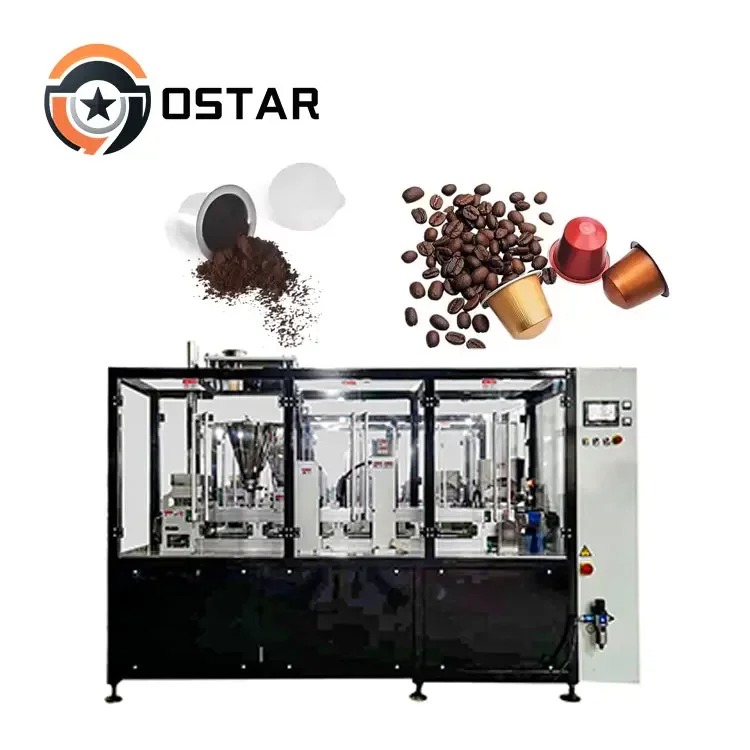 Automatic Powder 600-1200 Per Hour K Cup Coffee  Filling Machine and Sealing Packaging Machine