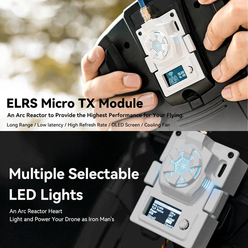 وحدة مروحة تبريد شاشة OLED ، سهلة التركيب ، BETAFPV ELRS ، وحدة صغيرة TX ، TBS Mamba ، FRSKY X9D ، GHz