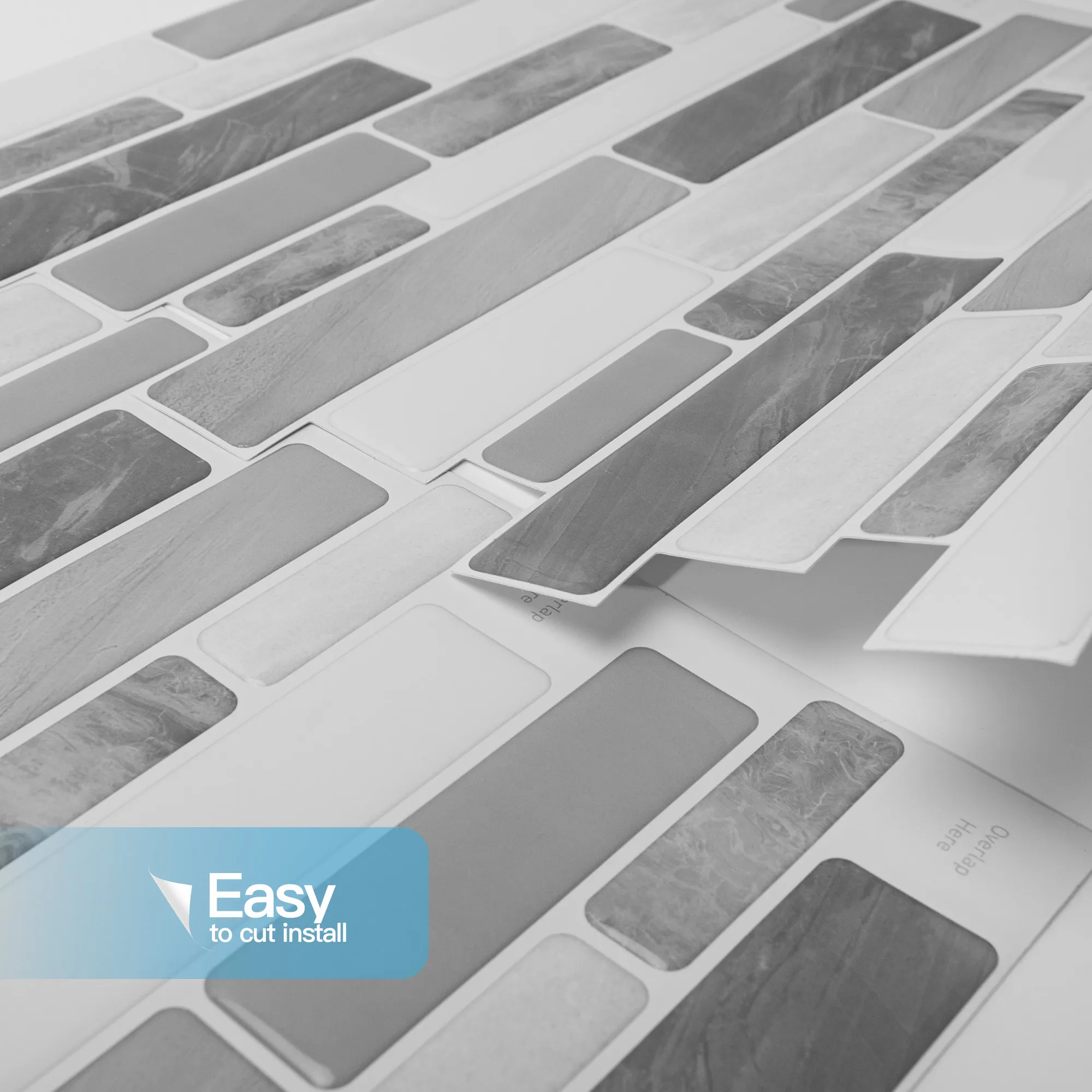 Art3d 10-Sheet Peel and Stick Backsplash, 12 in. x 12in. Vinyl Marble Design