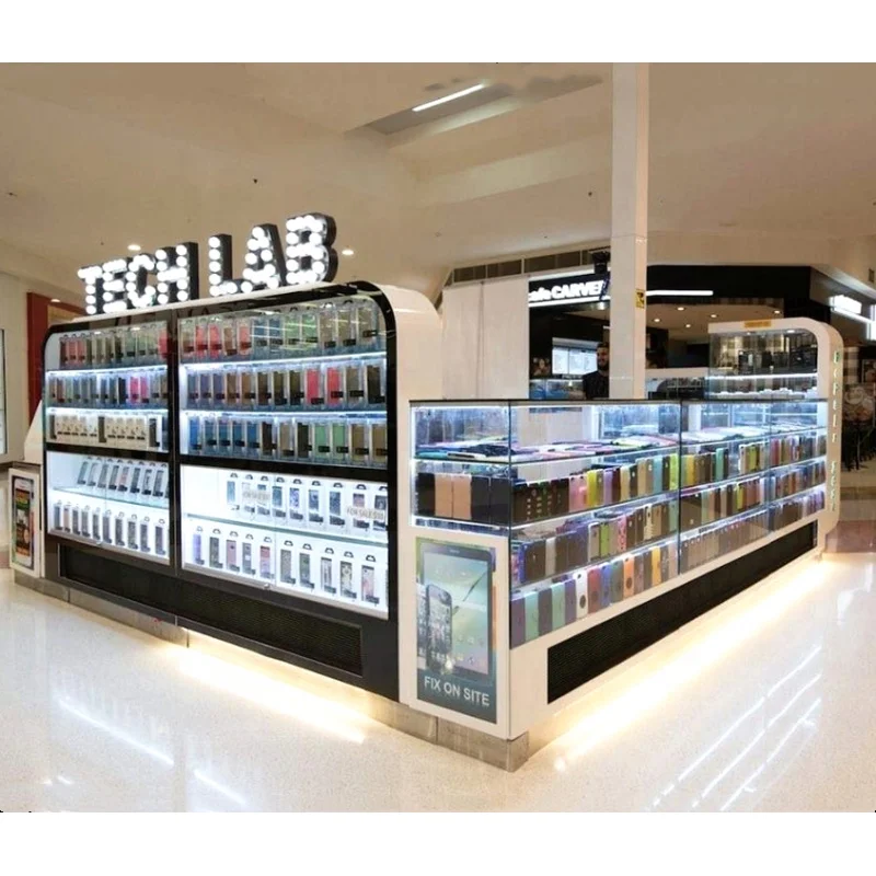 

Customized. new design Perfume booth LED light cosmetics display showcase modern shopping mall equipment display