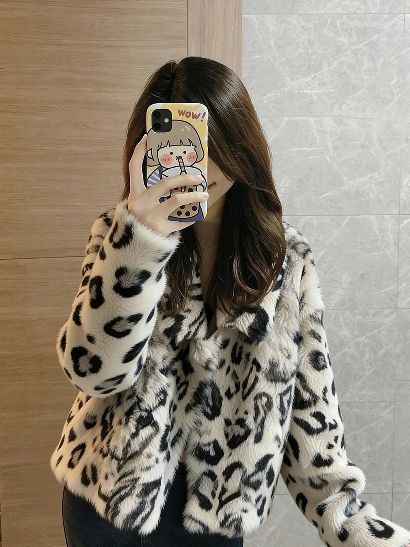 

Новая зимняя женская шуба с леопардовым принтом в корейском стиле, теплая, приятная на ощупь, для повседневной носки, больших размеров