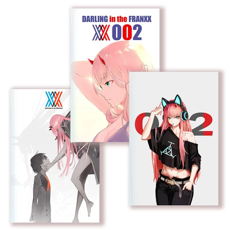 

A5 Notebook Anime DARLING In The FRANXX Hiro Zero Two Poster Writing Pad Note Book Gigure 02 Devil Horn COSPLAY Girls Gift