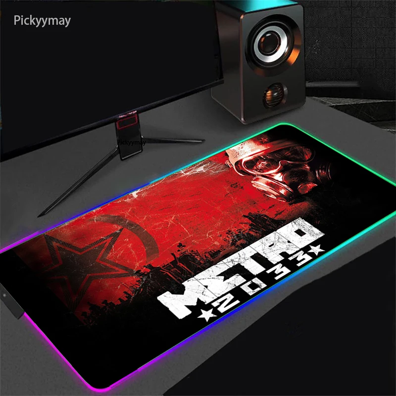 Imagem -02 - Metro 2033 Rgb Gaming Mouse Pad Mousepad Teclado Mesa Tapete de Borracha Grande Tapete do Mouse Deskmat Led Backlit Acessórios Gamer