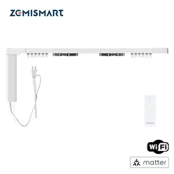 Zemismart Matter WiFi Smart Electric Curtain Motor with Sliding Track Allow HomeKit SmartThings Alexa Google Home APP Control