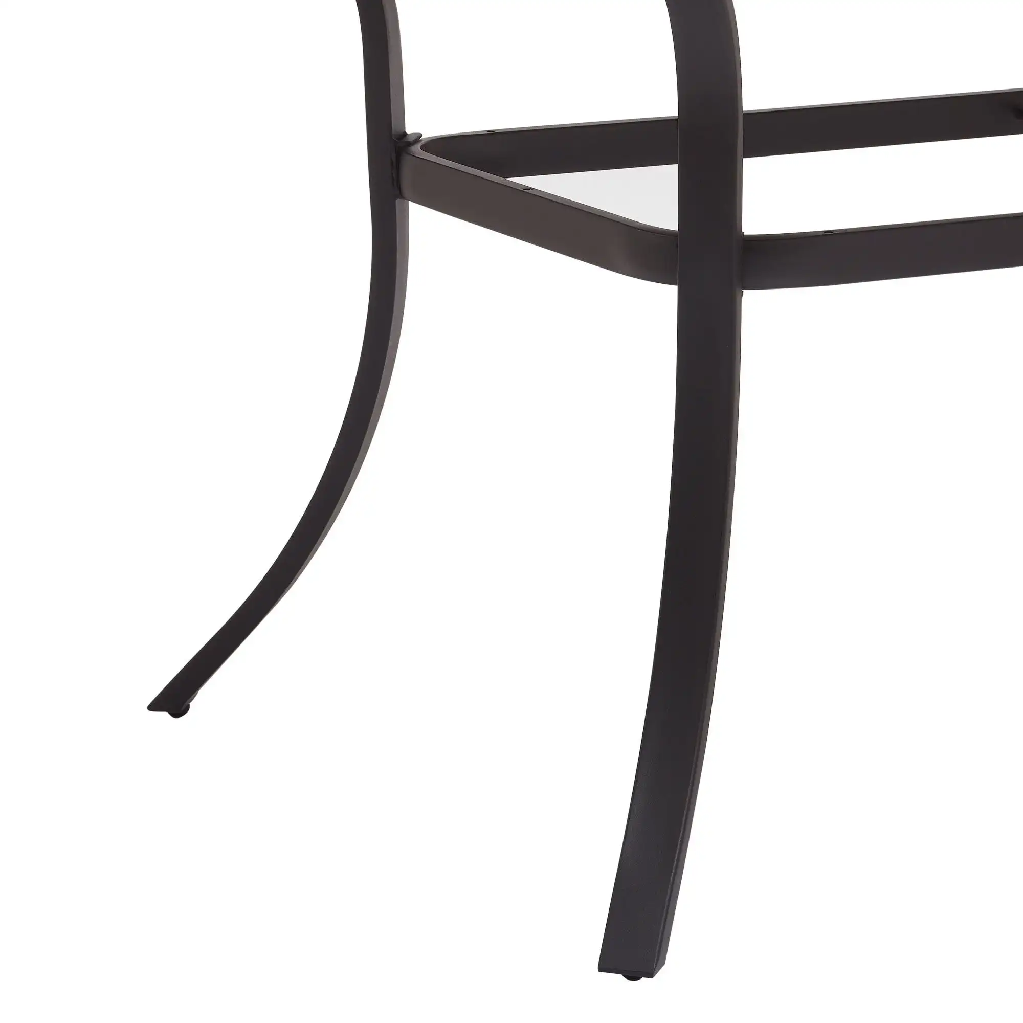 Newport Outdoor Ceramic Tile Top Rectangular Dining Table with Umbrella Hole, Gray Tabletop, Black Frame Finish, Seats 6