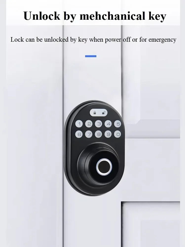 Smartier Electronic Keypad Entry Front Door Anti Peeking Auto Lock Passcode Smart Fingerprint Deadbolt Tuya Door Lock