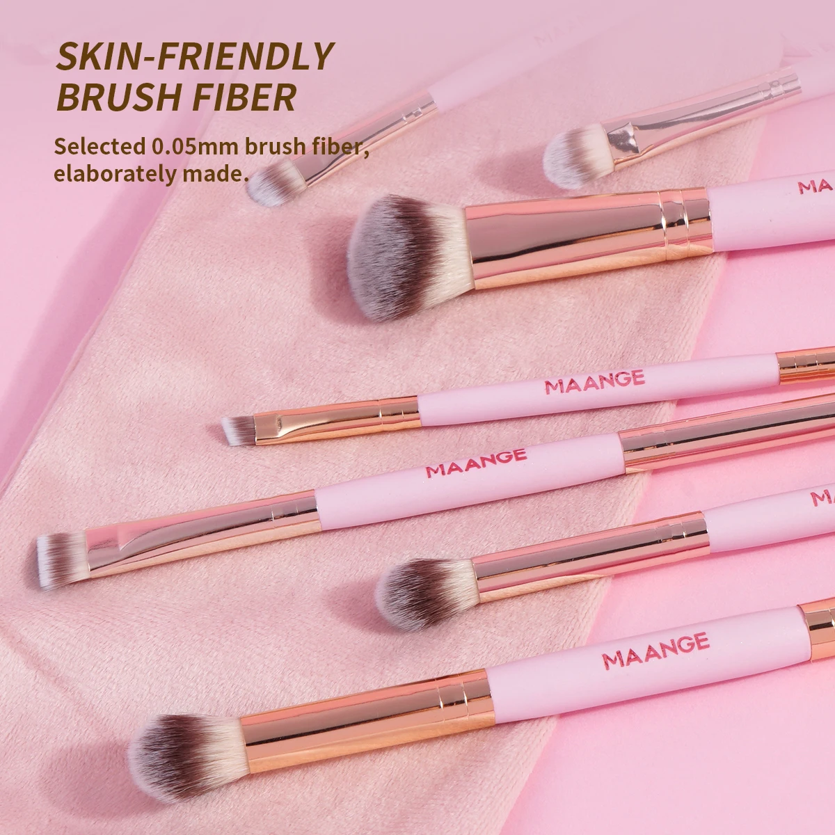 MAANGE 7 teile/satz Make-Up Pinsel mit Tasche Doppel Kopf Foundation Concealer Pinsel Lidschatten Eyeliner Pinsel Haut-freundliche Make-Up-Tools