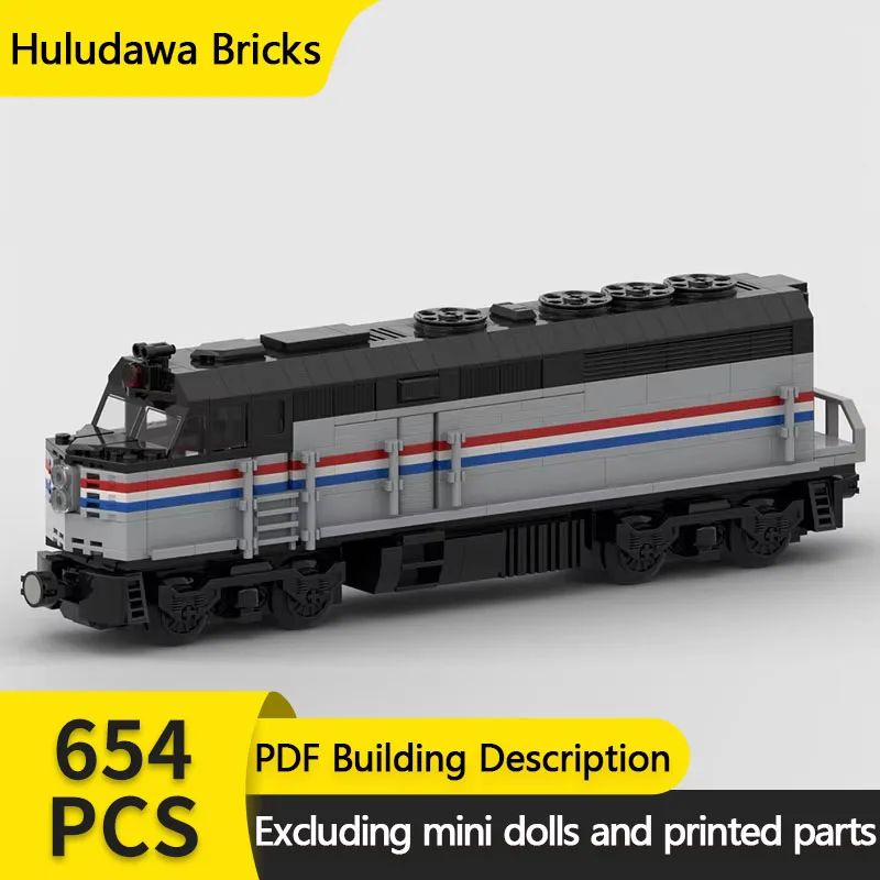 Popular City Car Model MOC Building Bricks Diesel Electric Train Modular Technology Gifts Holiday Assemble Children Toys Suit