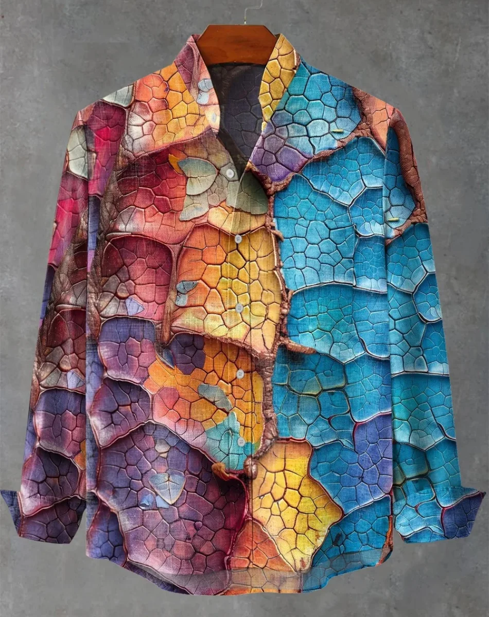 تيكي قمصان هاواي للرجال 2025 جديد قميص رجالي ثلاثية الأبعاد مطبوعة قصيرة الأكمام قميص بسيط بلايز عادية فضفاض المتضخم الرجال الملابس