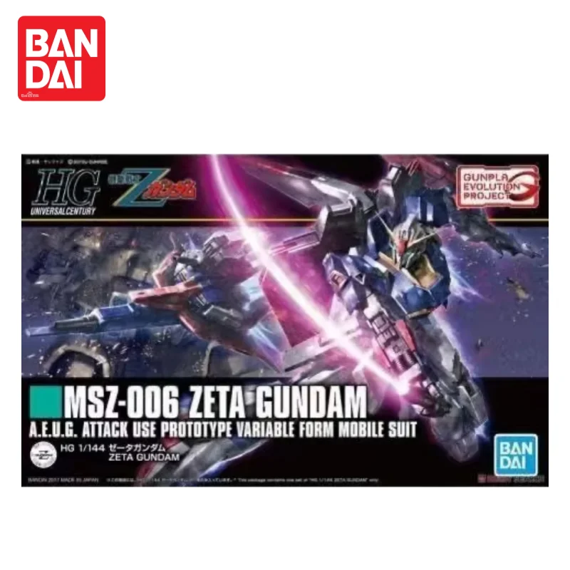 

Оригинальный комплект модели Bandai Gundam Hguc 1/144 Z Gundam, версия нового поколения Zeta, крутой подарок, фигурка механического воина, развивающая игрушка