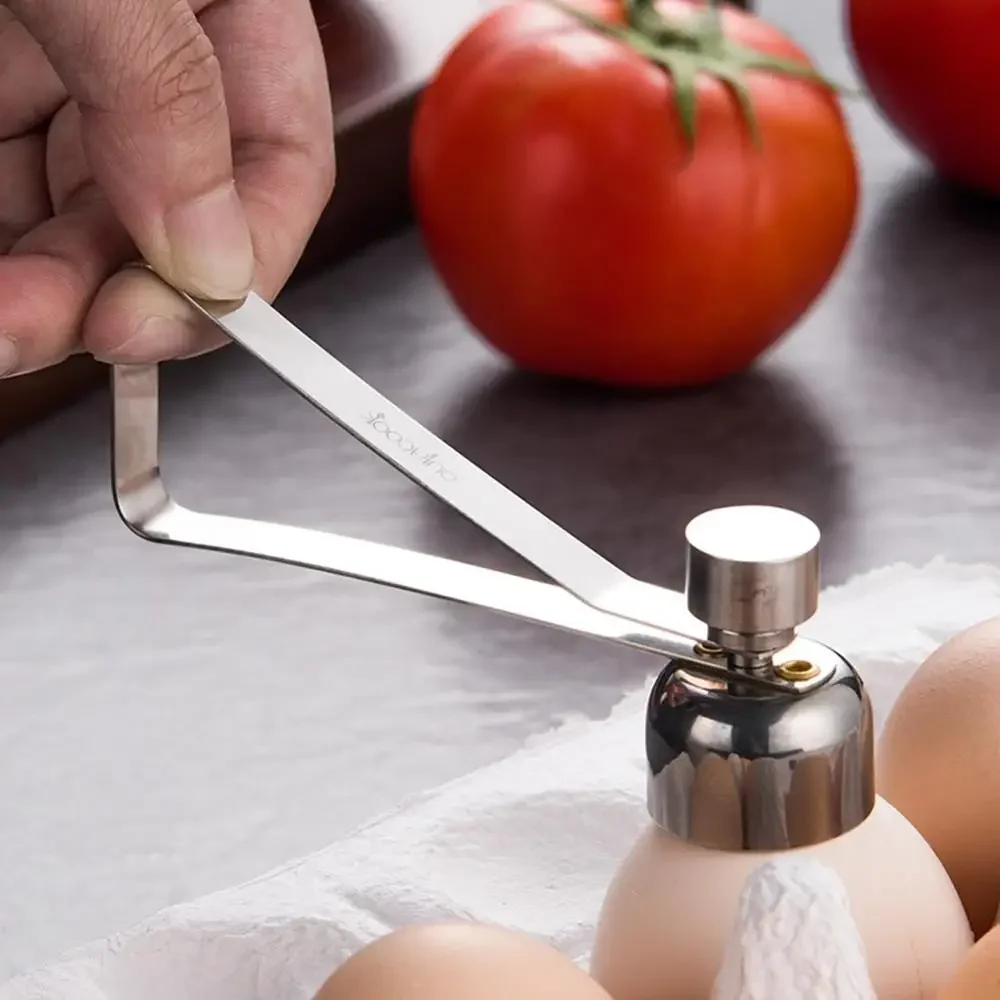 

New Creative Kitchen Practical Tool Metal Egg Clipper Egg Plate Knife Shell Opener Stainless Steel Boiled Egg Opener