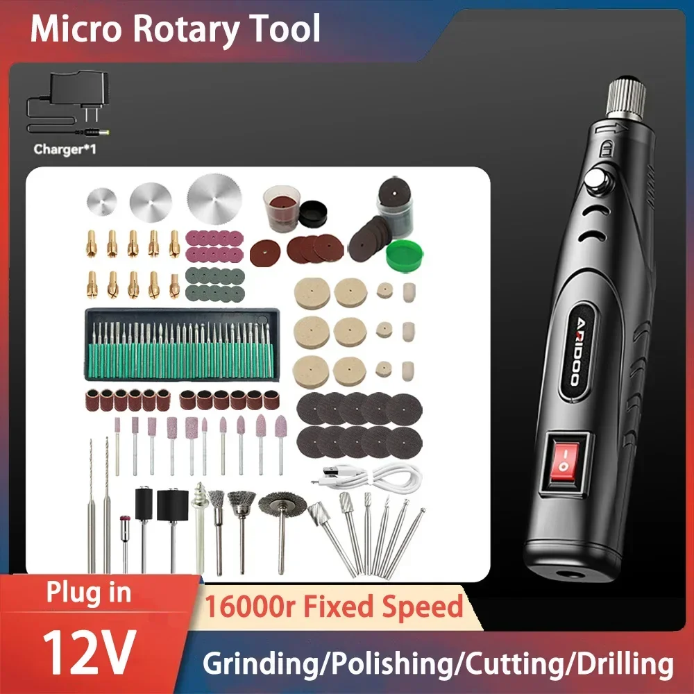 

12V Plug in Electric Drill Engraver Drilling Machine Micro Rotary Tool Griding Electric Tool Engraving Pen Mini Hand Grinder