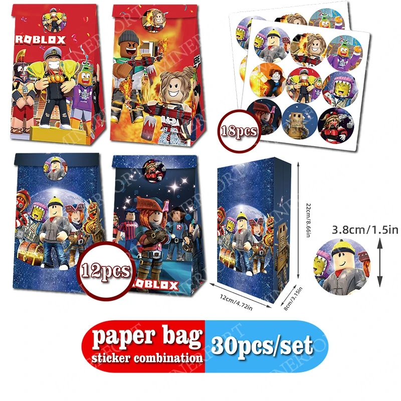 Roboter-Papiertüten-Aufkleber-Kombination mit Cartoon-Figuren, Dekorativ für Anime-Figuren, Geschenkdekoration, Geburtstagsparty-Geschenke – Detail 1