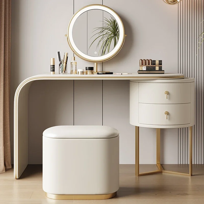 

Drawer White Dressing Table Modern Mirror Led Nordic Corner Dressing Table Lights Luxury Coiffeuse De Chambre Furnitures