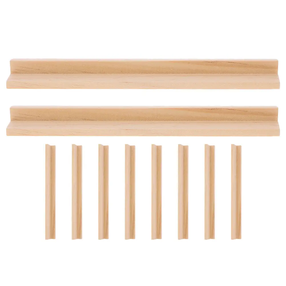 10Pcs 나무 알파벳 디스플레이 베이스 게임 카드 용 부드러운 가장자리 다기능 도미노 홀더 공예 장식 DIY 액세서리