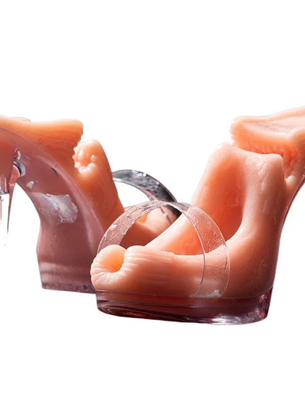 Foot Cupping Jar Couple's Bedroom Slippers Romantic Couple Gift High Heels Sexy Shoes Man Masturbation Solo Play Personal Relax