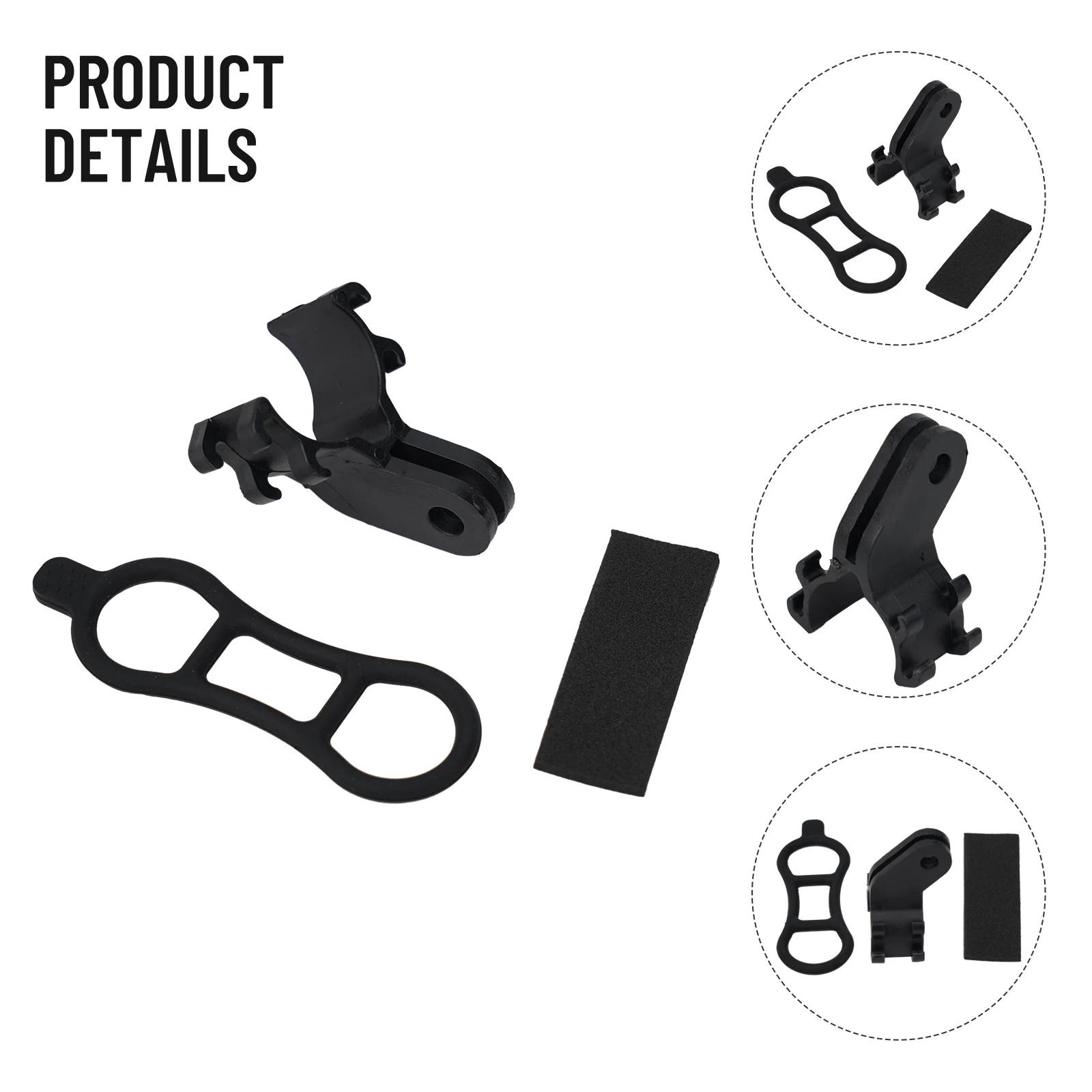 1x Bike Handlebar Clip Flashlight Holder Bicycle LED Stand Bracket Plastic Head Front Light Clamp Mount For Action Cameras