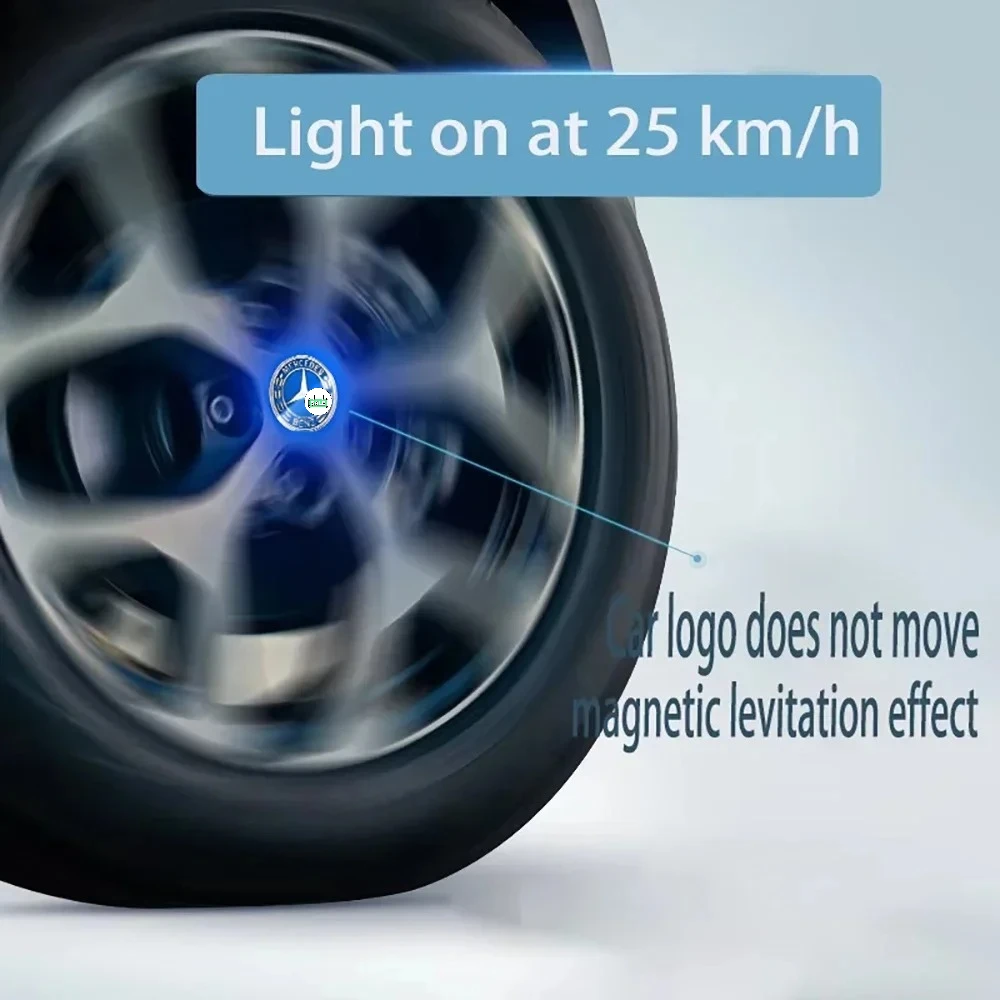 

4PC/Set MBz Floating Wheel Center Cap Suspension Upgrade Wheel Hub Caps LED Illuminated Lights