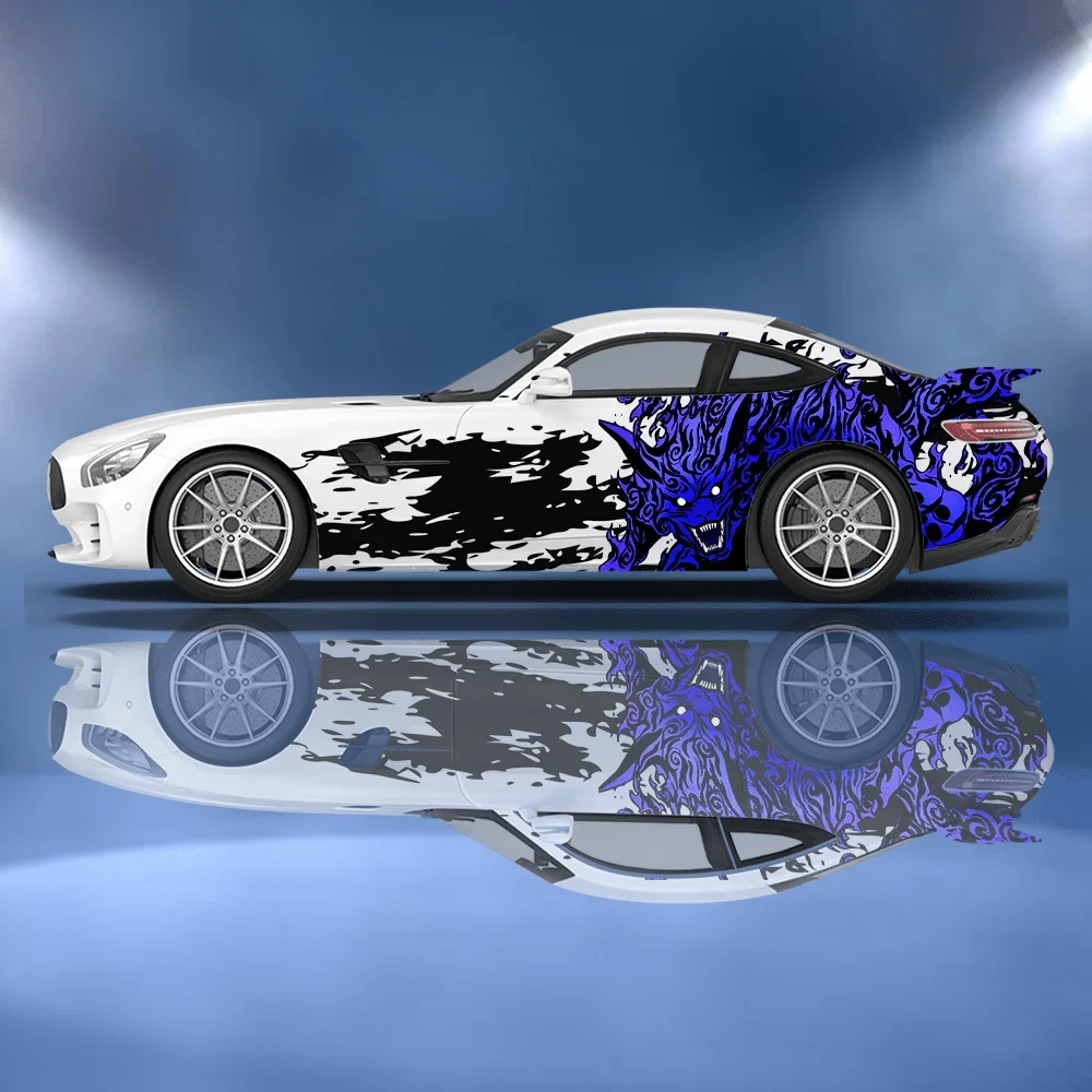 

Flame Leopard Print Car Decal Sticker Full Body Decal Decoration,Car Scratch Protection Waterproof Sticker, Auto Accessories