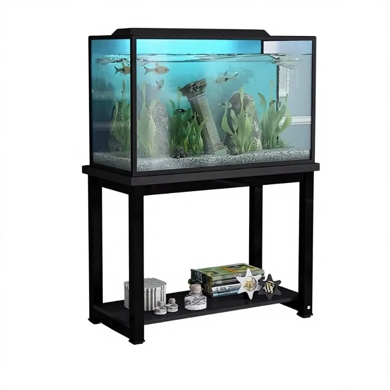 aquarium accessories Double Layer Thickened Reinforced Rectangular Aquarium Fish Tank Shelf Base Cabinet with Art Bracket