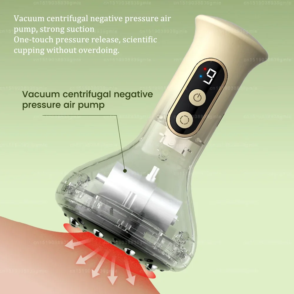 

Body Cupping Scraping Massage Smart Electric Vacuum Cupping Heating Suction Red Light Heating Jars Body Cellulite