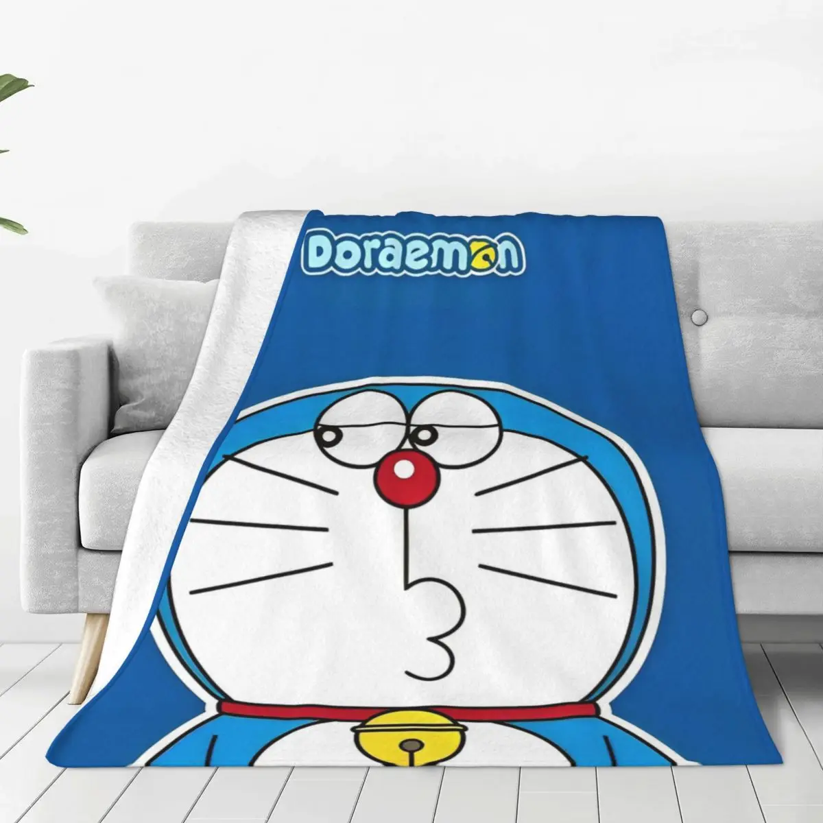 D-Doraemons Kawaii Cartoon Blankets Flannel Novelty Warm Throw Blankets for Bed Sofa Spring Autumn