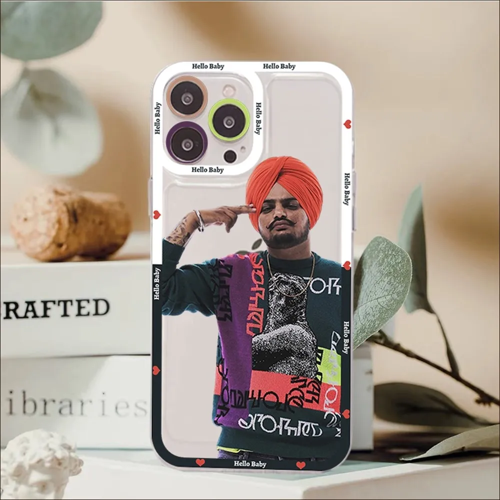 Indian Rapper Sidhu Moose Wala Phone Case For iPhone 14 13 12 11 Pro Max Mini X Xs XR 6 7 8 Plus SE 2020 Transparent Case