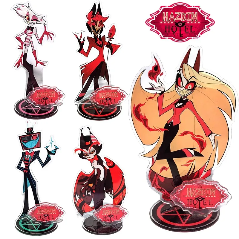 Hazbin Hotel soporte de dibujos animados para Cosplay figura de Anime Charlie Morningstar Alastor Husk acrílico de pie decoración de escritorio modelo placa