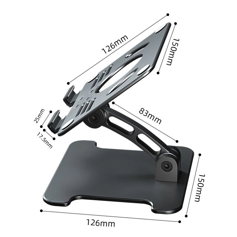 Desktop Tablet Computer Stand with Dual Axis Design, Height/Angle Adjustable, Tablet Computer Drawing Stand (Silver)