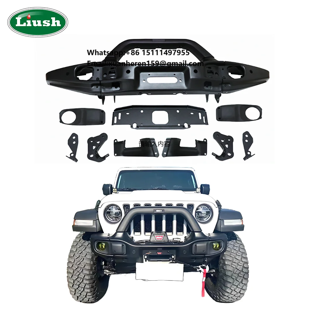 

Car Modification Liush AVE Front Bumper for Jeep Wrangler JL JK 2007-2025 Carbon Steel Front Bumper Grille High Quality Upgrade
