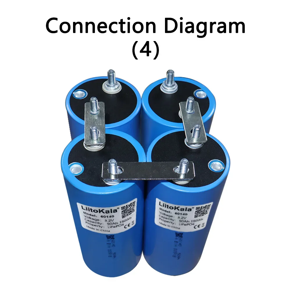 8 pièces LiitoKala 60140 3.2V 50Ah LiFePO4 batterie, plus de 4000 Cycles pour 12V/24V/36V/48V moto/voiture/chariot de Golf/Camping