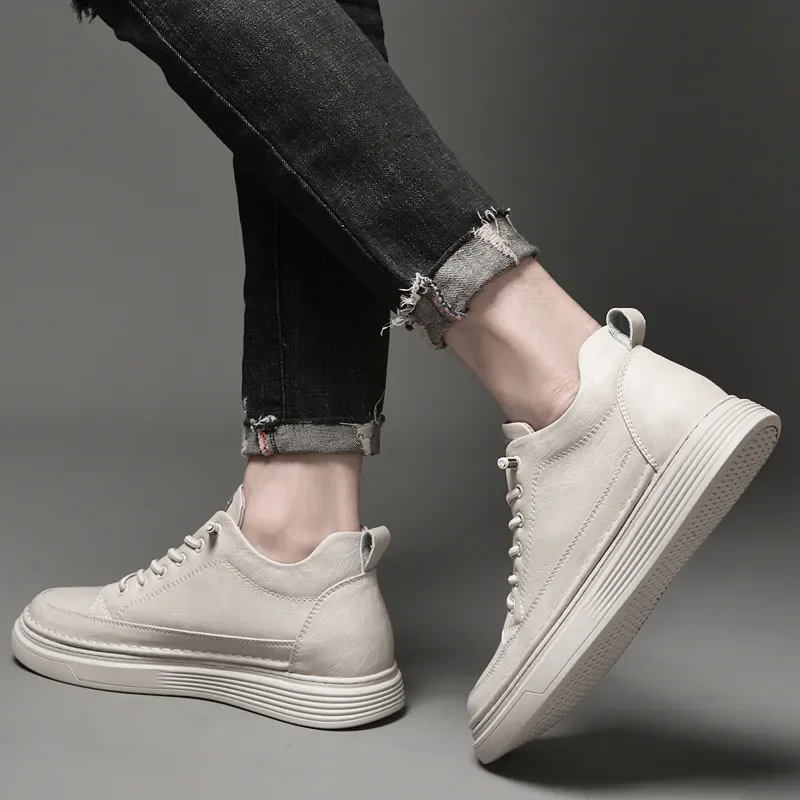 2025 Tenis Trainers Men Outdoor Shoes Warm Winter Flats Genuine Leather Vulcanized Sneakers Trend Casual Leather Footwear