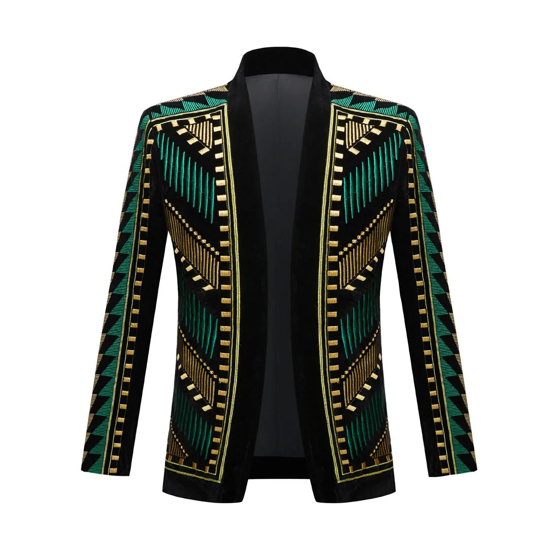 

Velvet heavy embroidery suit jacket for men, nightclub and bar trendsetters, performance costumes, dance party and singer gowns