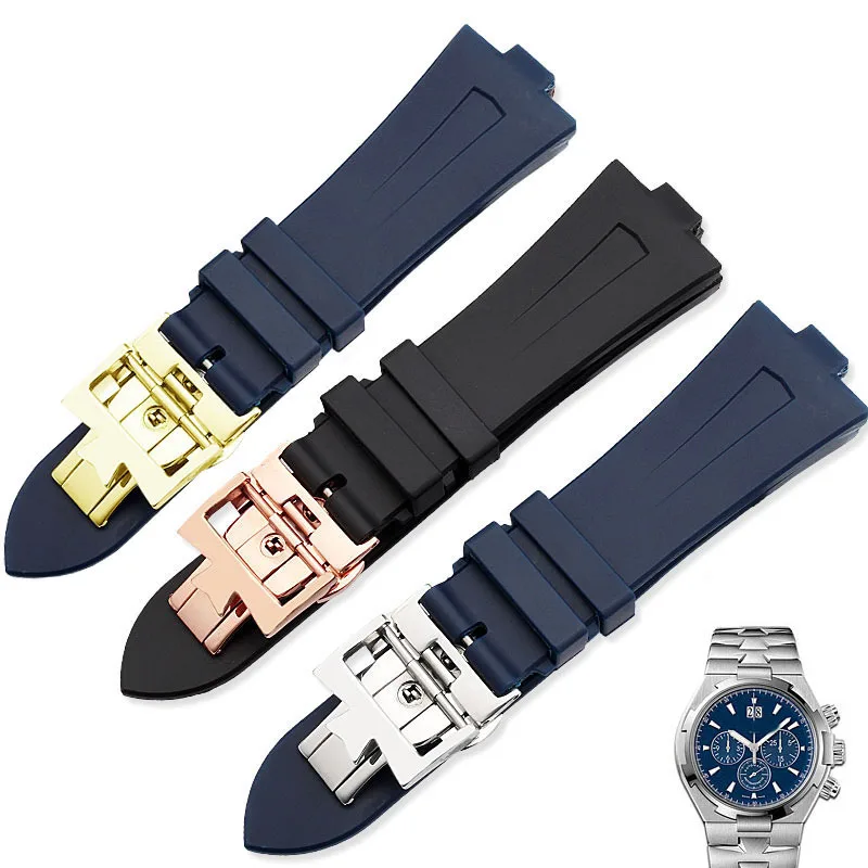 

Silicone Rubber 25-8mm Watch Band For Vacheron Constantin Overseas VC 47450 VC 49020 Wristband Men's Luxury Watch Strap