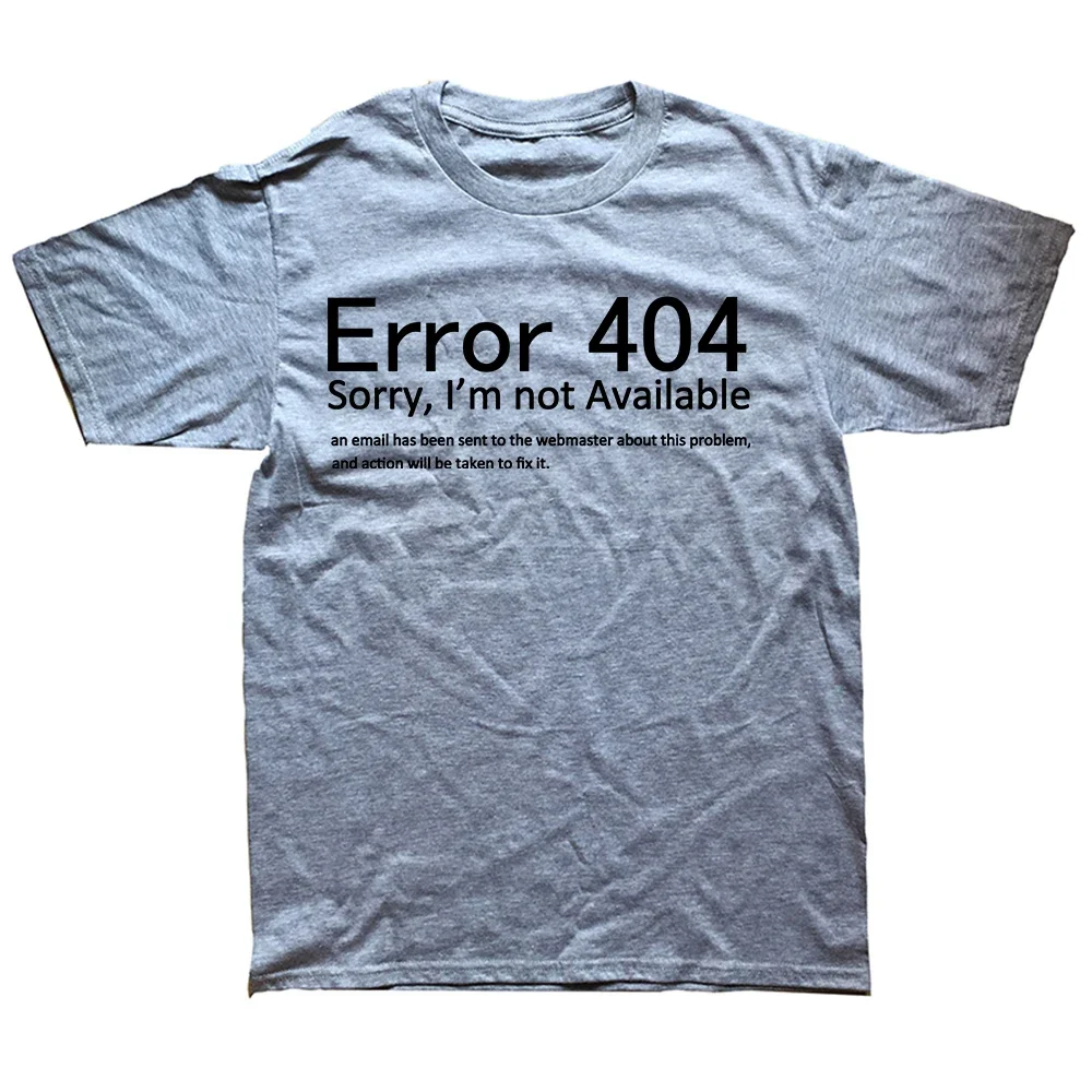 2025 نموذج جديد 404 خطأ الترميز تي شيرت المهوس مبرمج المحملة القمم الجولة الرقبة قصيرة الأكمام موضة التي شيرت الملابس عادية الأساسية T- #5