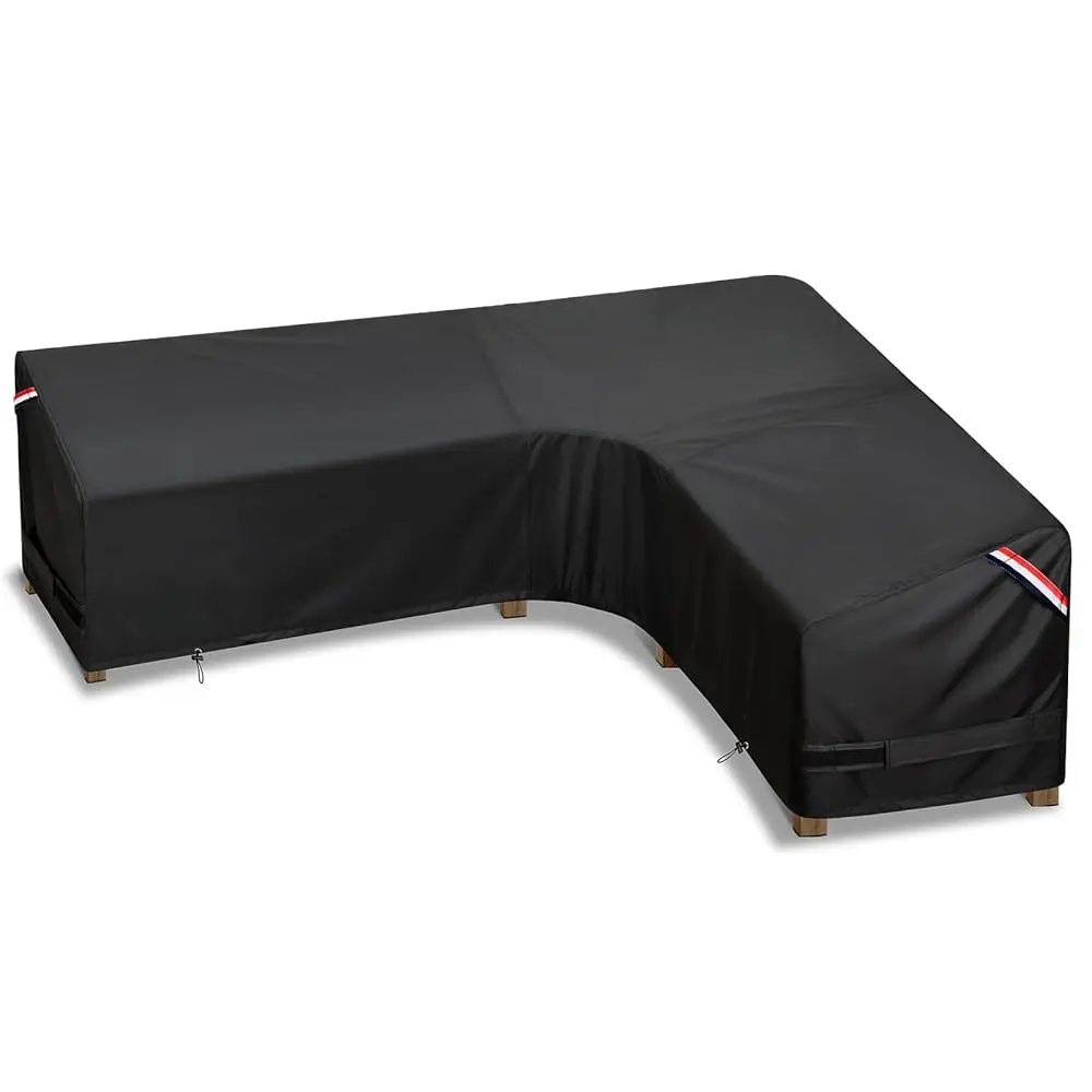 

Patio Sectional Sofa Covers L-Shaped, 104"" X 83"" Waterproof Outdoor Couch Cover Black