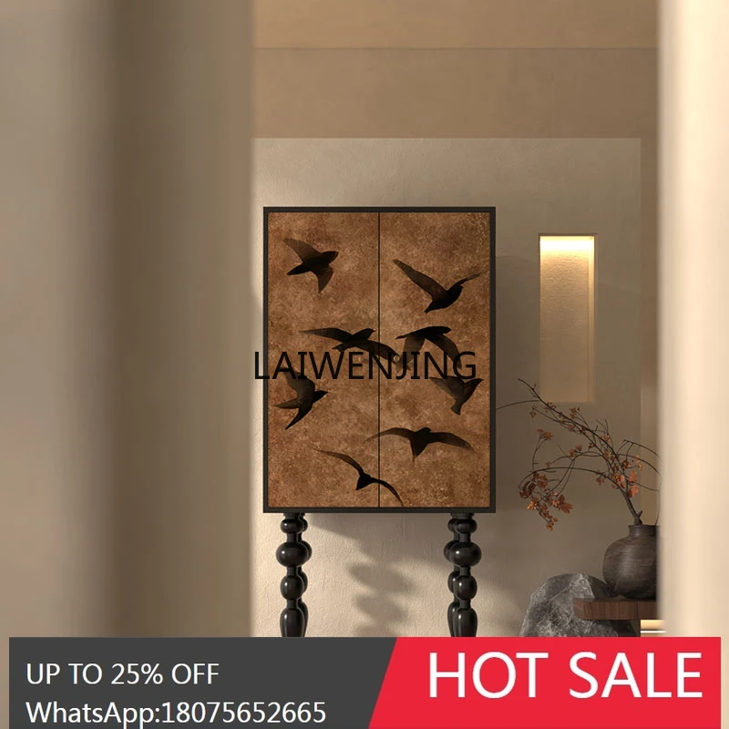 

medieval solid wood double door tall cabinet household living room multi-functional chest of drawers