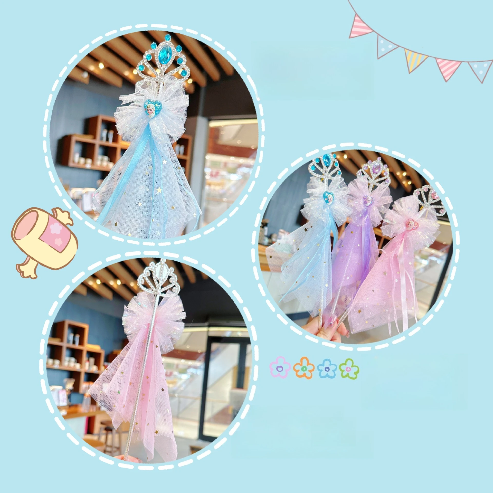 Miniso سبيكة الماس الجنية المصاصة المجمدة نفس الراقية رائعة لطيف الأطفال إكسسوارات الشعر اليدوية الحب عصا سحرية