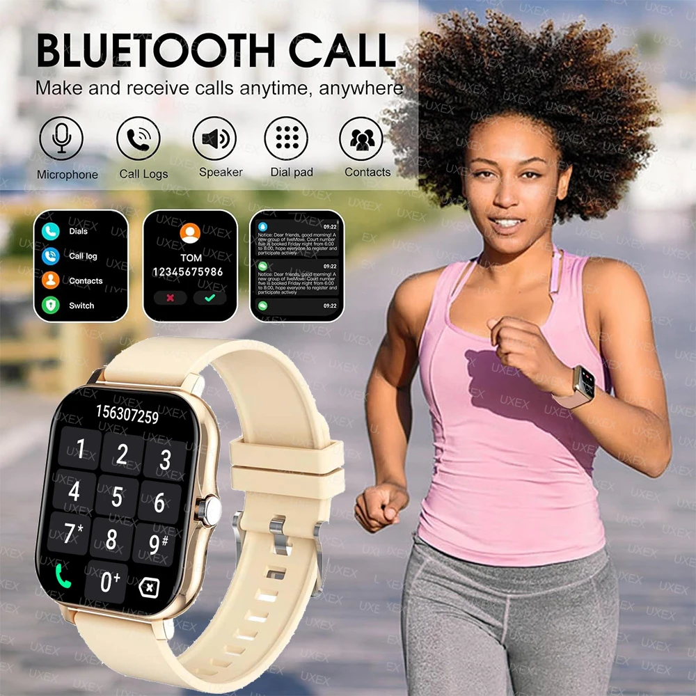 ساعة ذكية للرجال من Delicacy ساعة لياقة بدنية رياضية لمراقبة القلب ساعة ذكية بلوتوث مكالمة تشغيل الموسيقى 1.83 بوصة ساعات هدية للاجتماعات