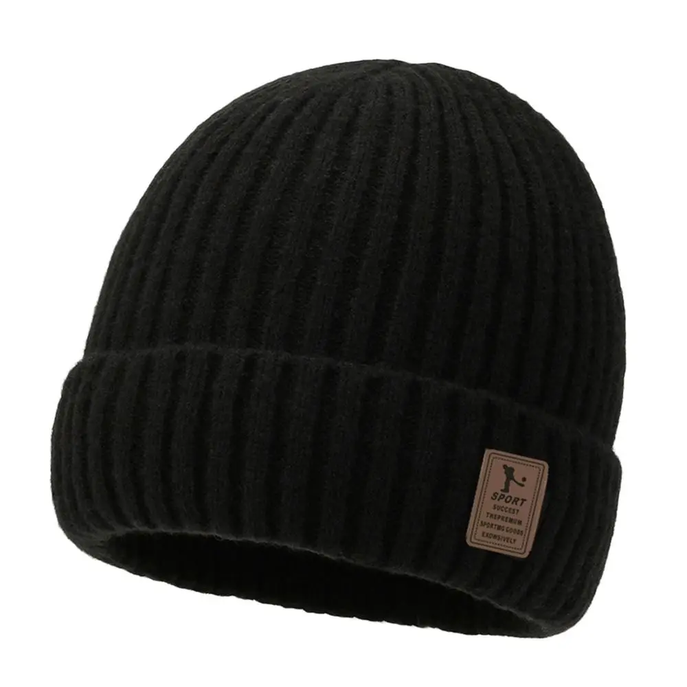 الشتاء لينة محبوك قبعة الصوف مبطنة الدافئة بيني قبعة سميكة يندبروف سدادات حماية الأذن قبعة الرجال